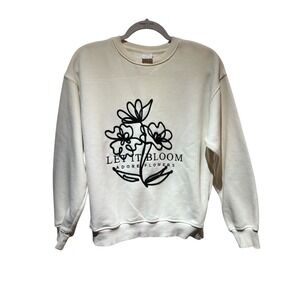 Zara Girls sweatshirt size 13–14 (164 cm). Cream color with floral graphic.
